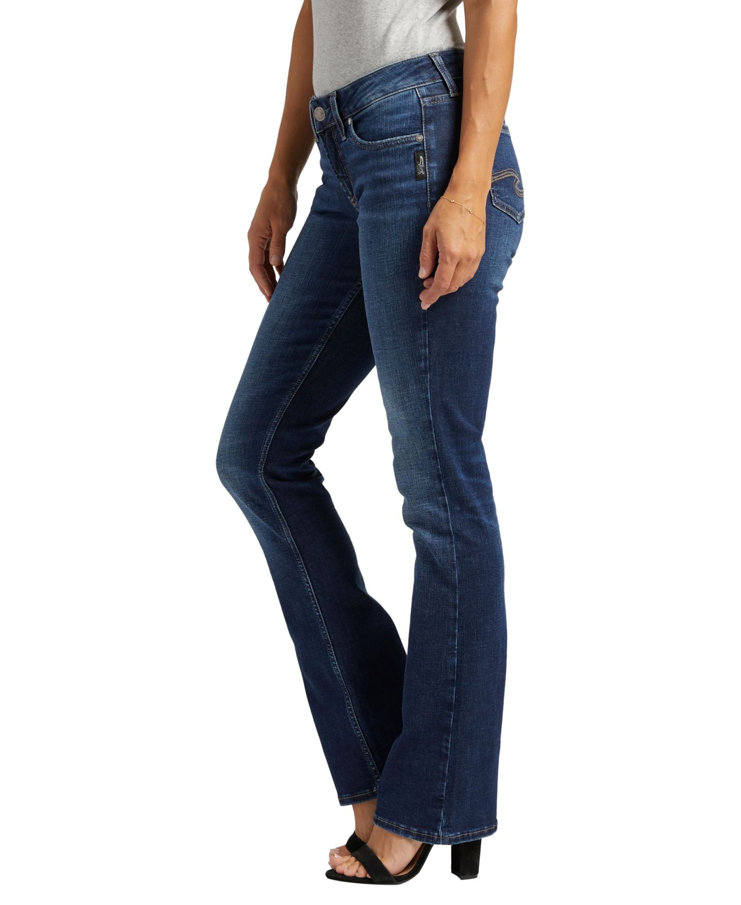 Женские джинсы Silver Jeans Co. Suki Mid Rise Stretchy Slim Bootcut, цвет: Индиго — фото 3