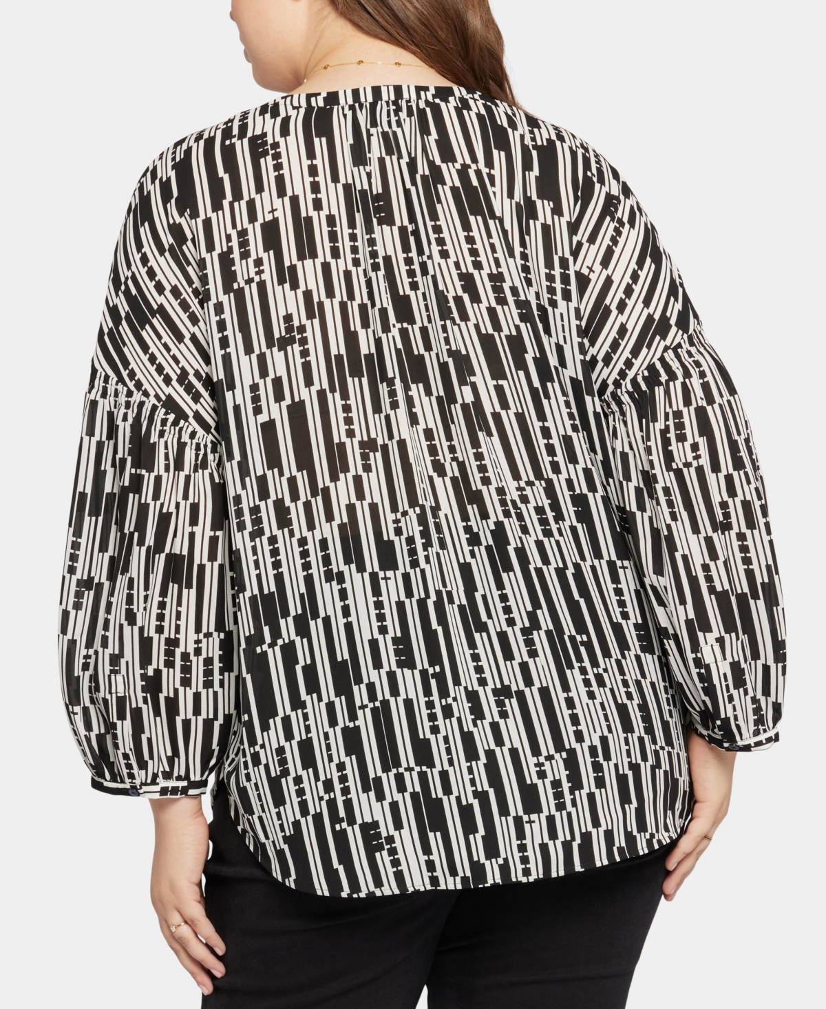 Nydj Paulina Peasant Top In Blue Stone