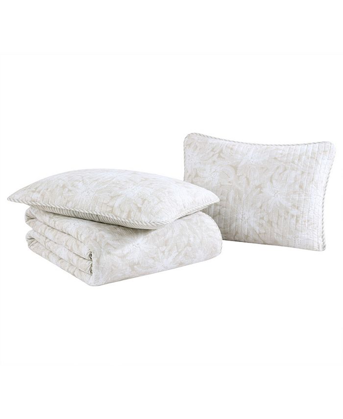 Tommy Bahama Home Makena Cotton Reversible 3 Piece Quilt Set, Full