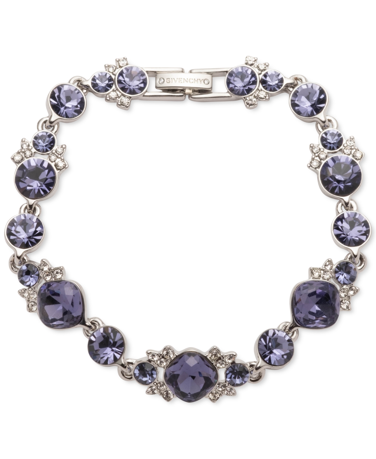 Givenchy Bijoux Silver tone Mixed Crystal Flex Bracelet In Purple ModeSens