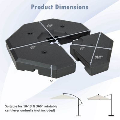 4PCS Patio Cantilever Offset Umbrella Weights Base Plate Set