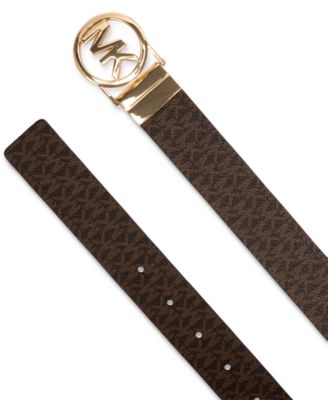 Michael Kors Reversible Logo with Logo Buckle Belt - Macy's