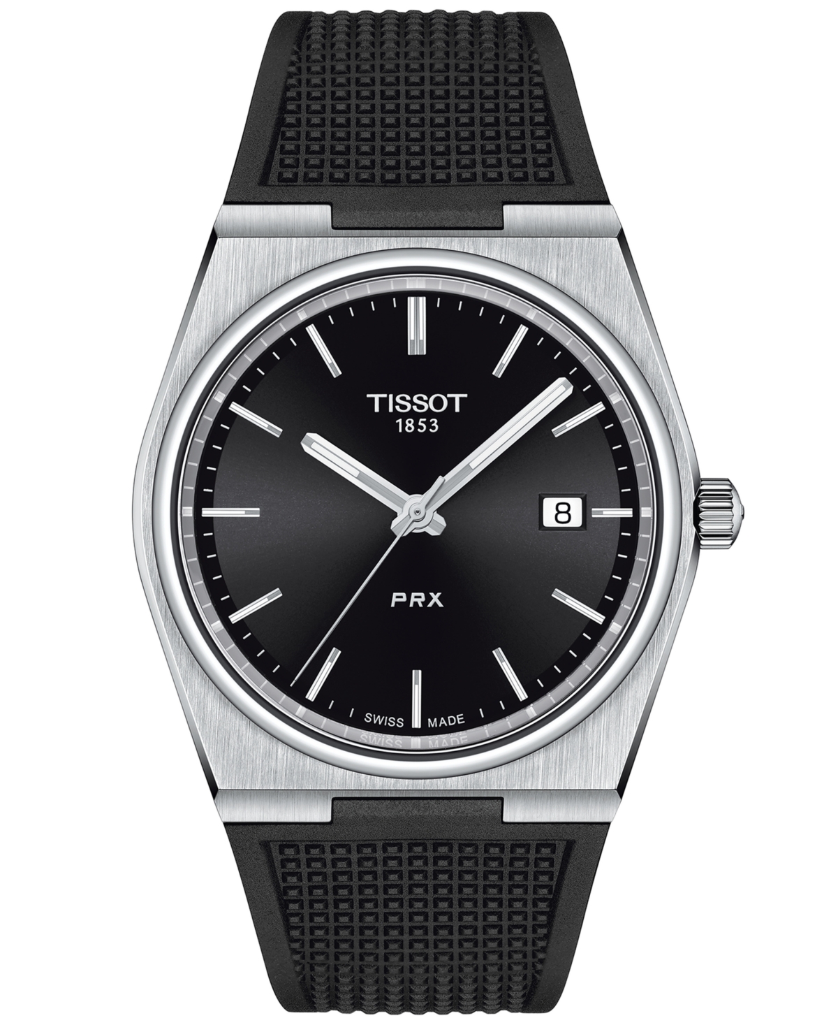 Tissot Men's Swiss Prx Black Rubber Strap Watch 40mm In No Color