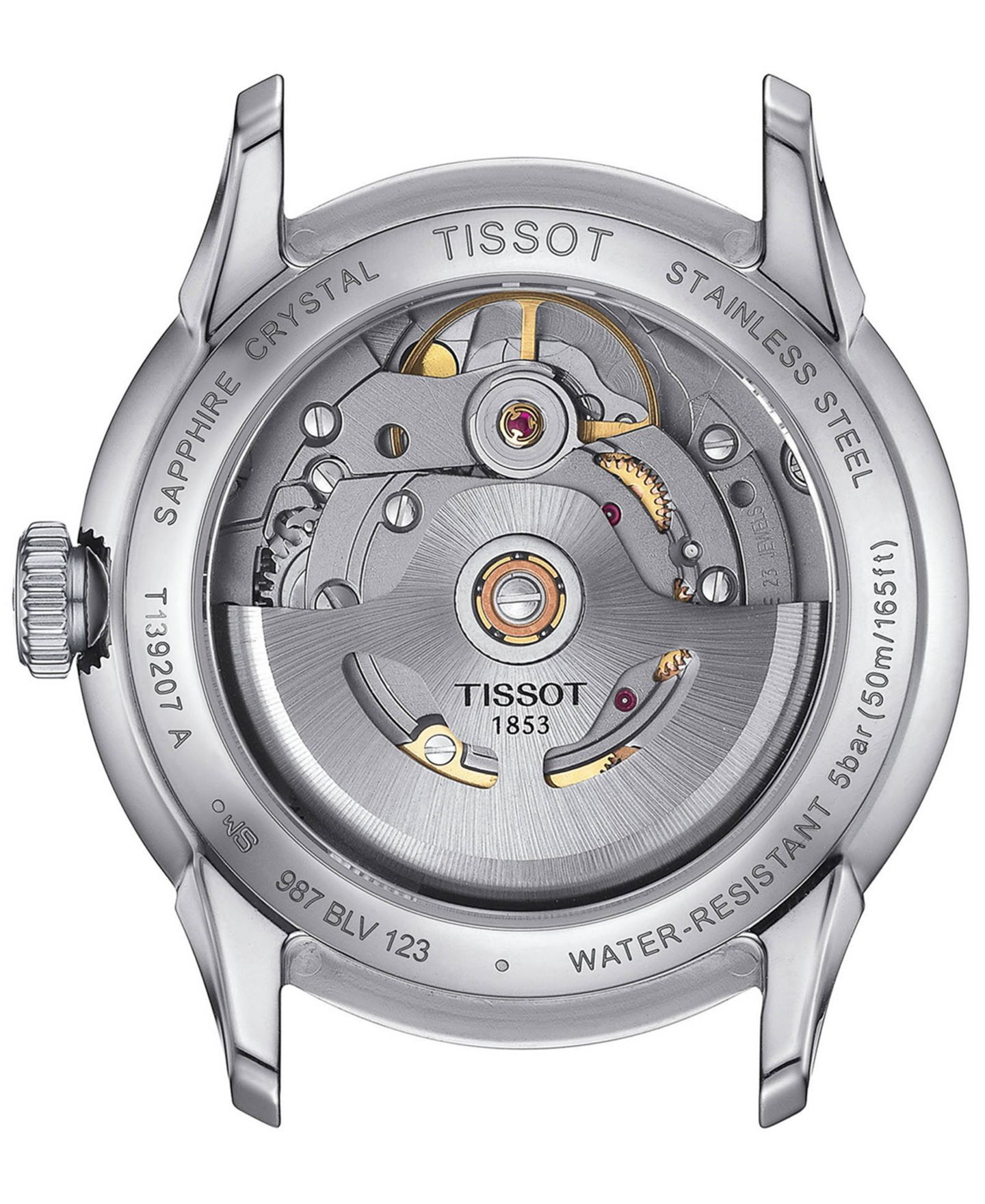 Женские часы Tissot Swiss Automatic Chemin des Tourelles Powermatic 80 Blue Leather Strap Watch 34mm — фото 3