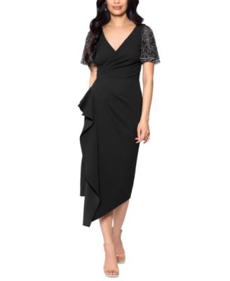 Betsy & Adam - Women's Beaded-Sleeve Sheath Dress