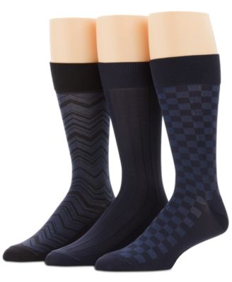 Perry Ellis Portfolio - Men's 3-Pk. Microfiber Patterned Socks