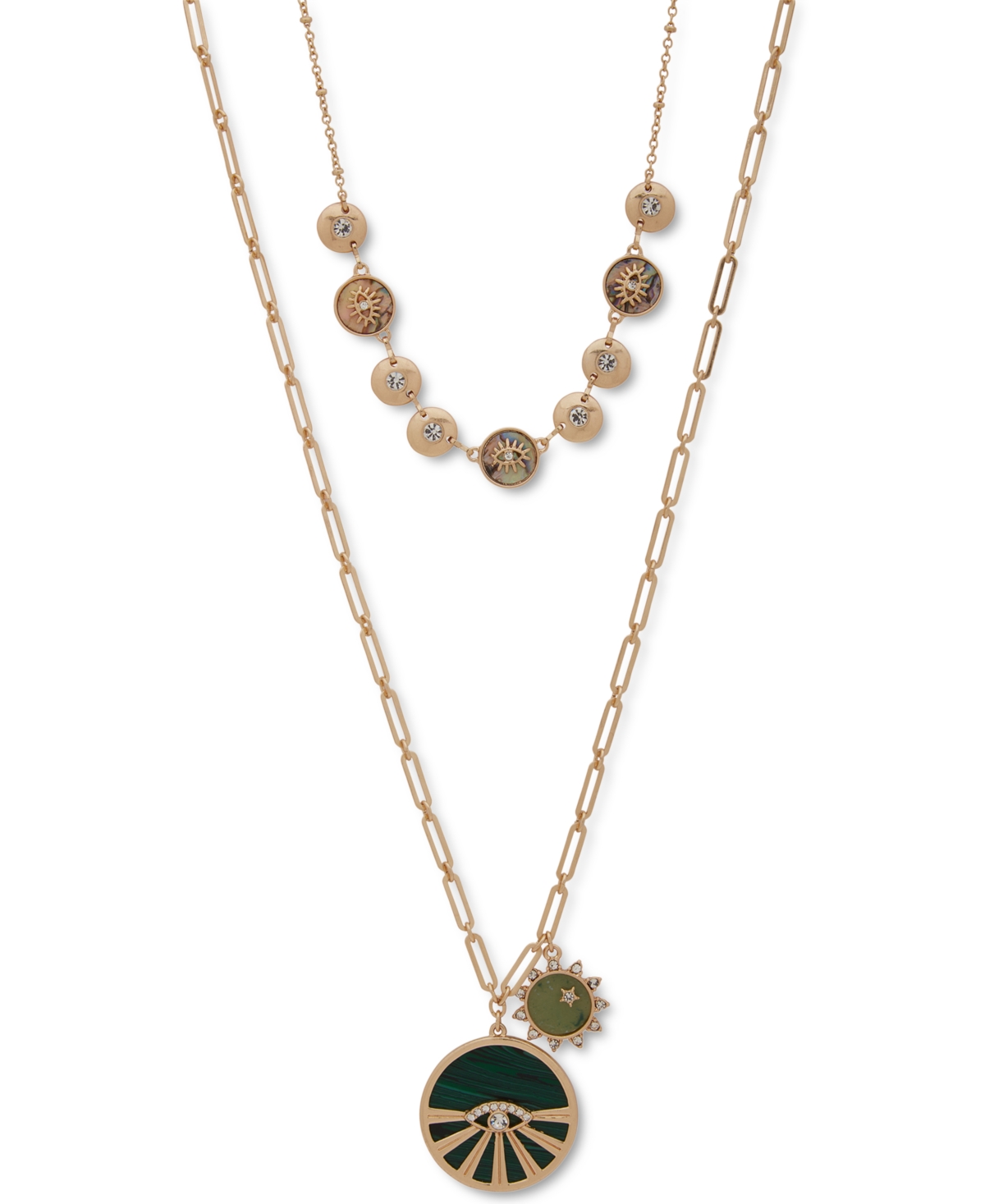 lonna & lilly Gold-Tone Two-Row Long Pendant Necklace, 34"