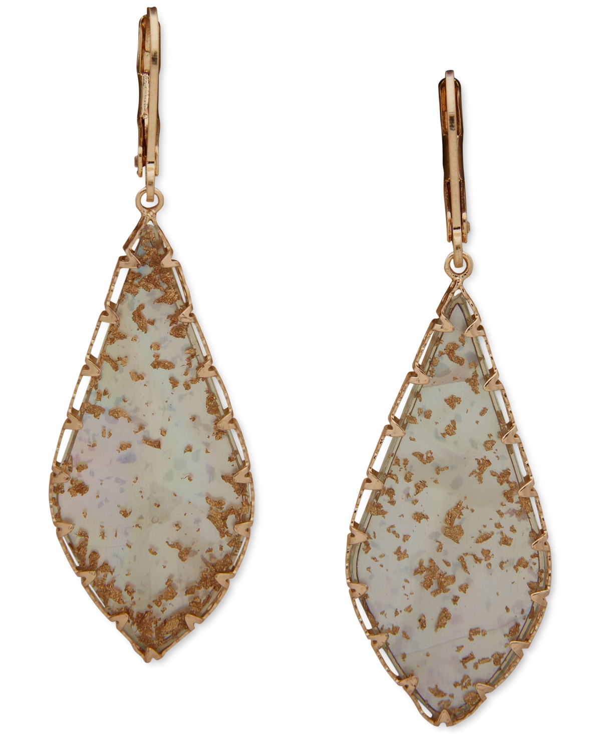 lonna & lilly Gold-Tone Flat Stone Drop Earrings