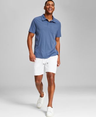 Now This Mens Textured Polo Shirt Regular Fit Brushed Twill Drawstring Shorts Created For Macys