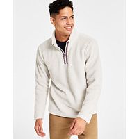 SUN + STONE Men's Dan Fleece Quarter-Zip Sweater