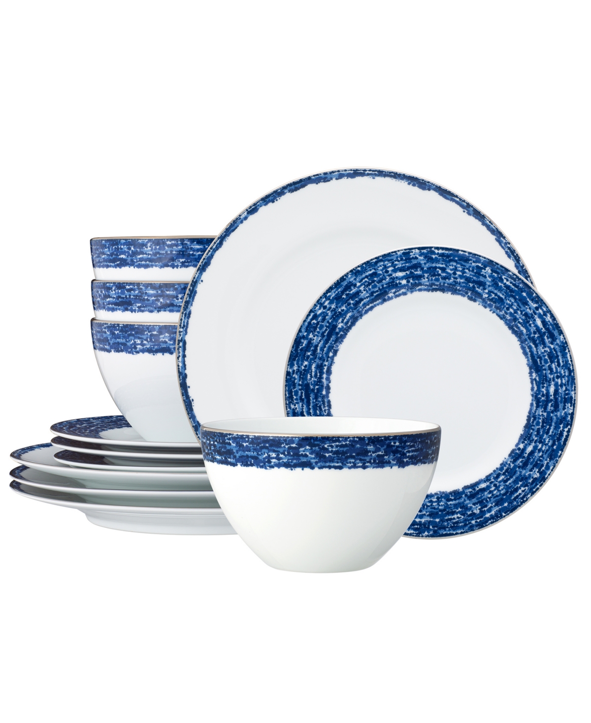 Noritake Rill 12-piece Dinnerware Set, Service For 4 In Blue