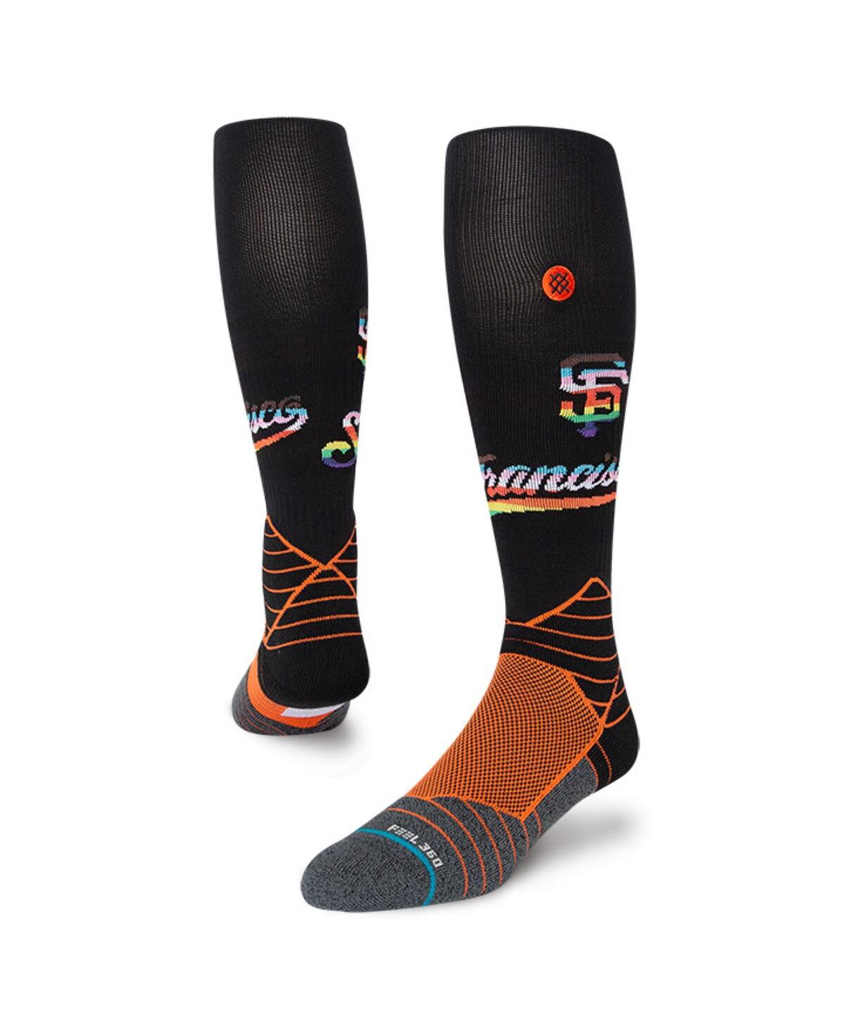 Stance Men's  Black, Orange San Francisco Giants Pride Diamond Pro Over The Calf Socks In Black,orange