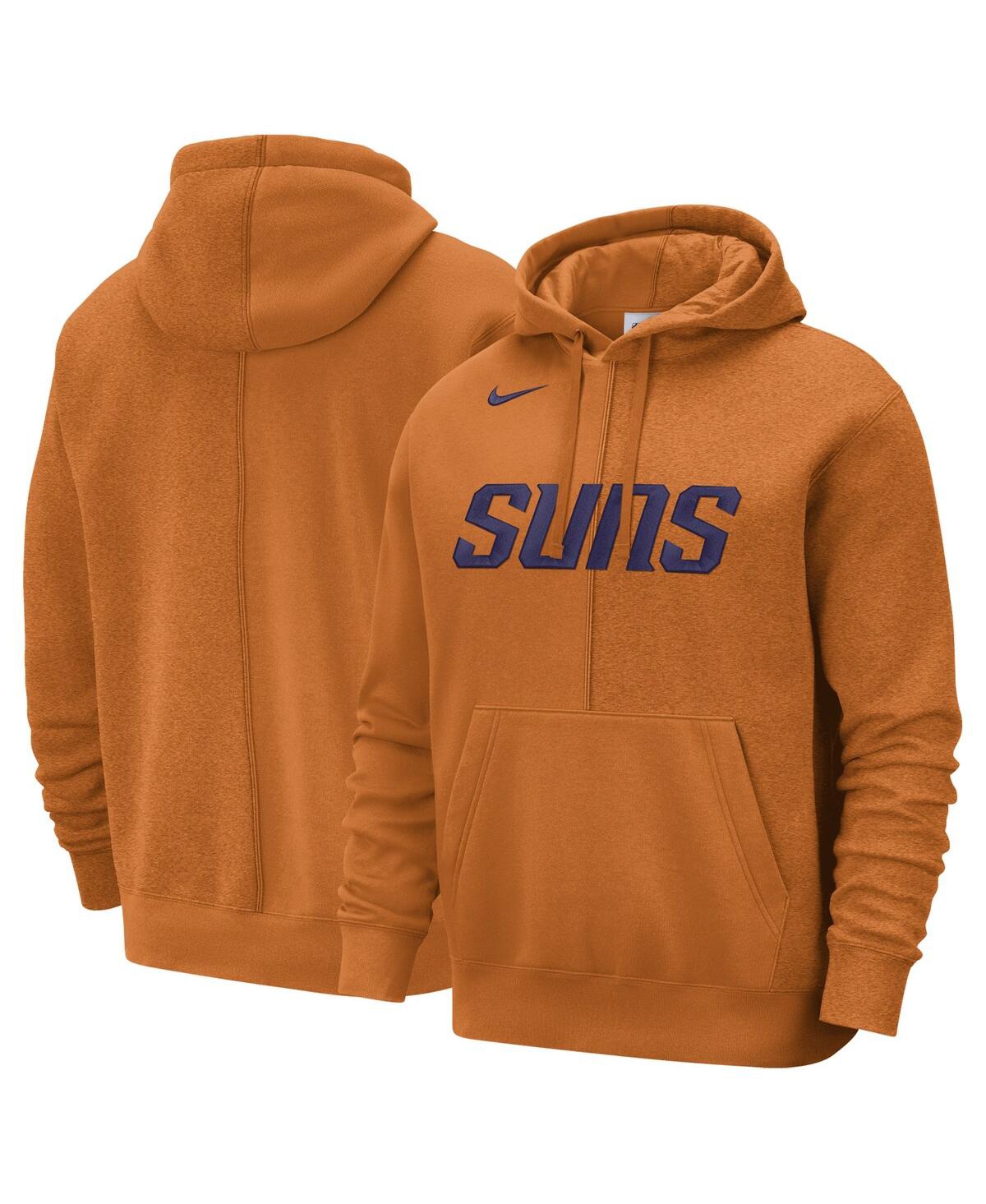 Shop Nike Men's  Orange Phoenix Suns Courtside Versus Stitch Split Pullover Hoodie