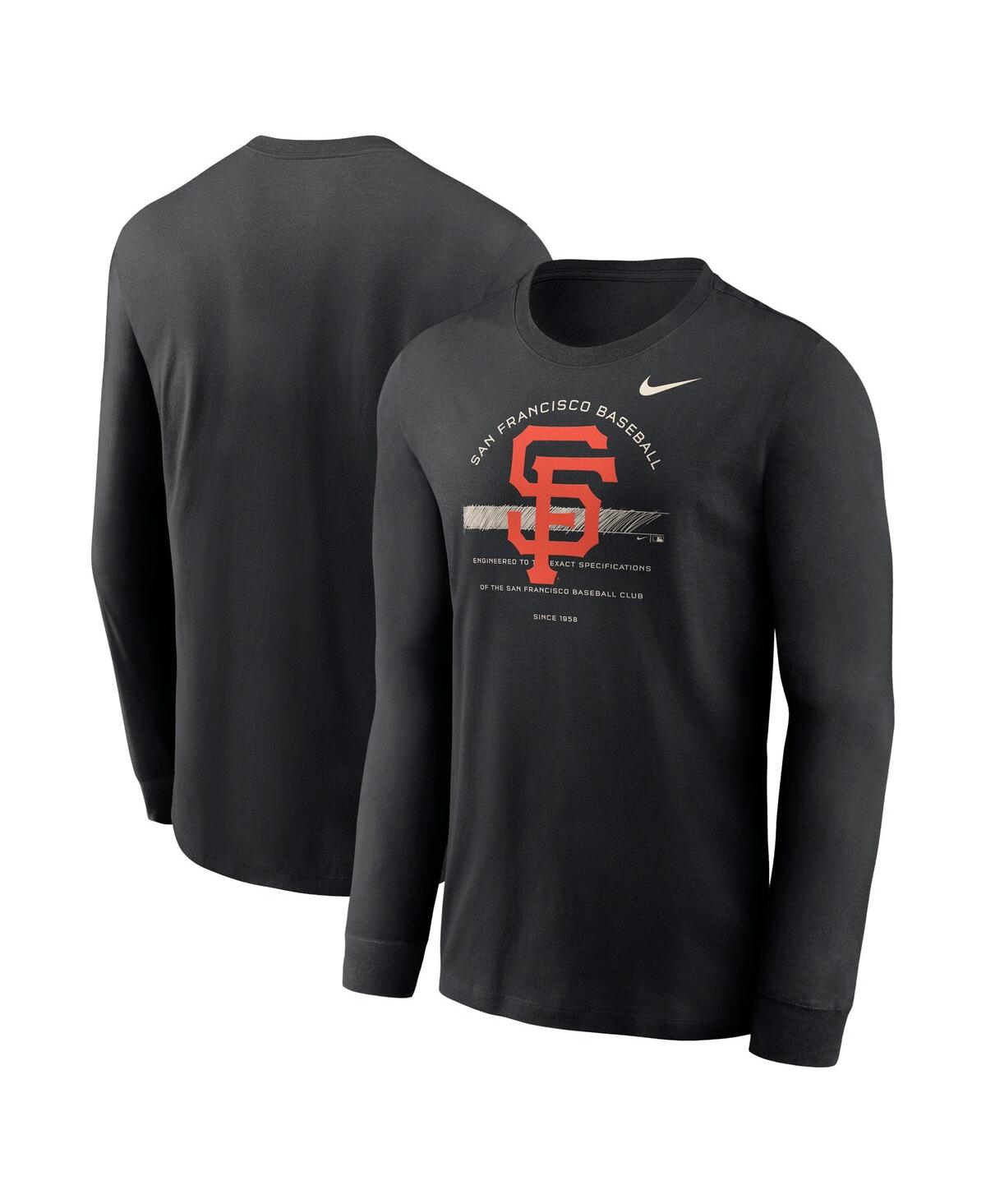 Men's NikeSan Francisco Giants Over Arch Performance Long Sleeve T-shirt - Black