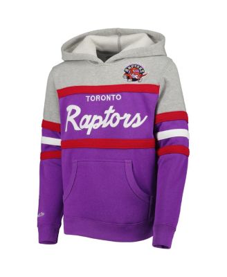 Big Boys and Girls Heather Gray, Purple Toronto Raptors Hardwood Classics Head Coach Pullover Hoodie