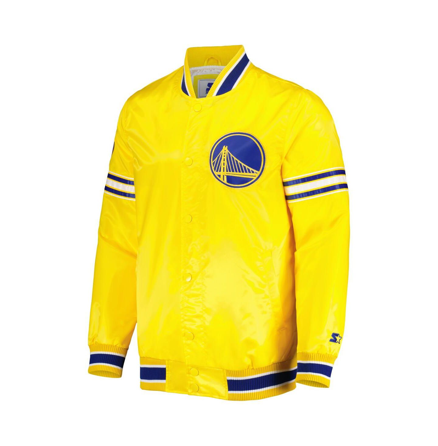 Мужская куртка Starter Gold Golden State Warriors Slider Satin Full-Snap Varsity — фото 3