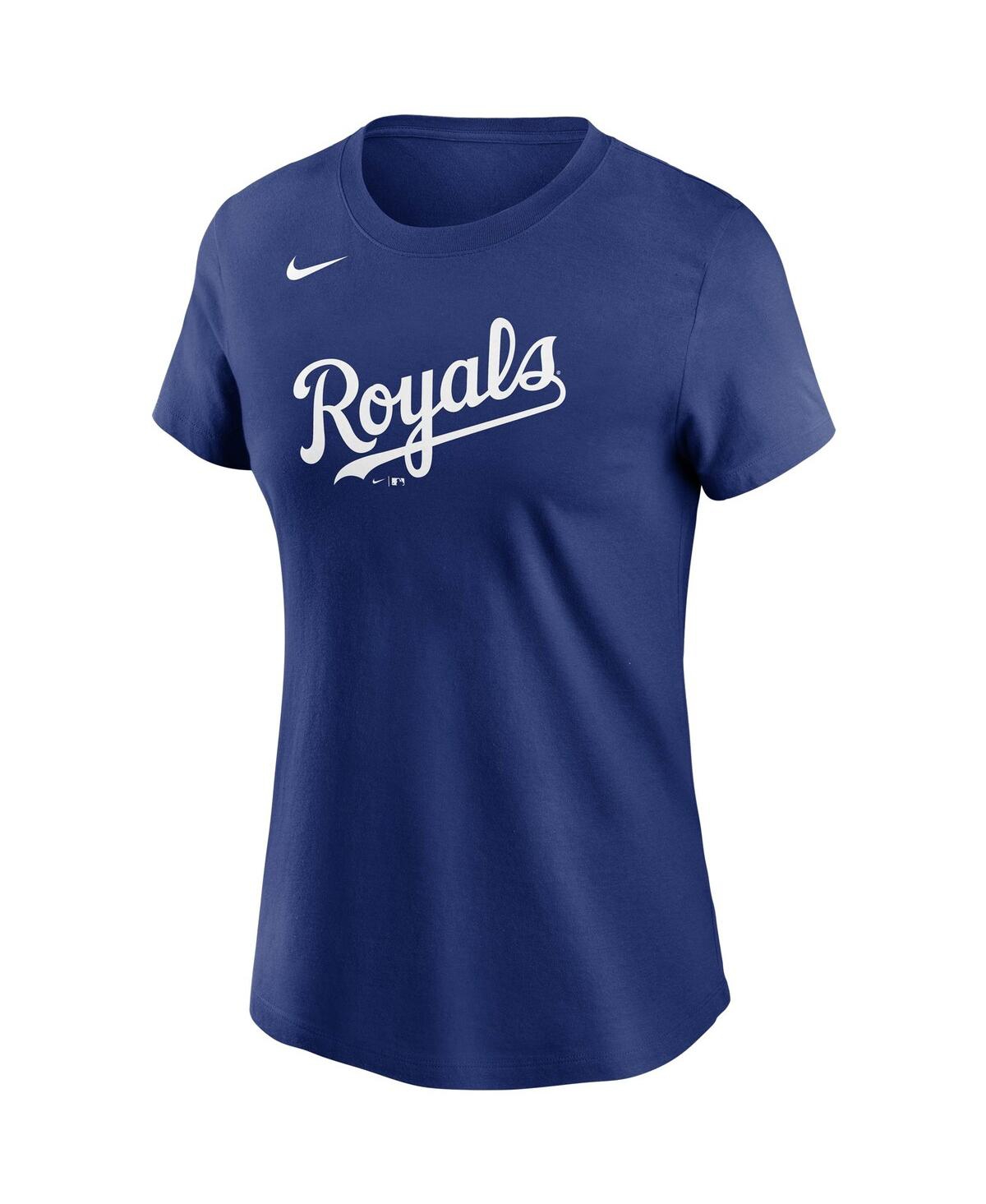 Shop Nike Women's  Royal Kansas City Royals Wordmark T-shirt