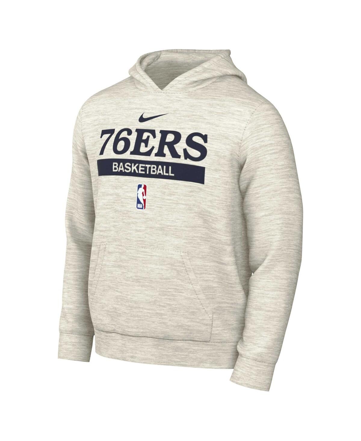 Shop Nike Men's  Ash Philadelphia 76ers 2022/23 Spotlight On-court Practice Performance Pullover Hoodie