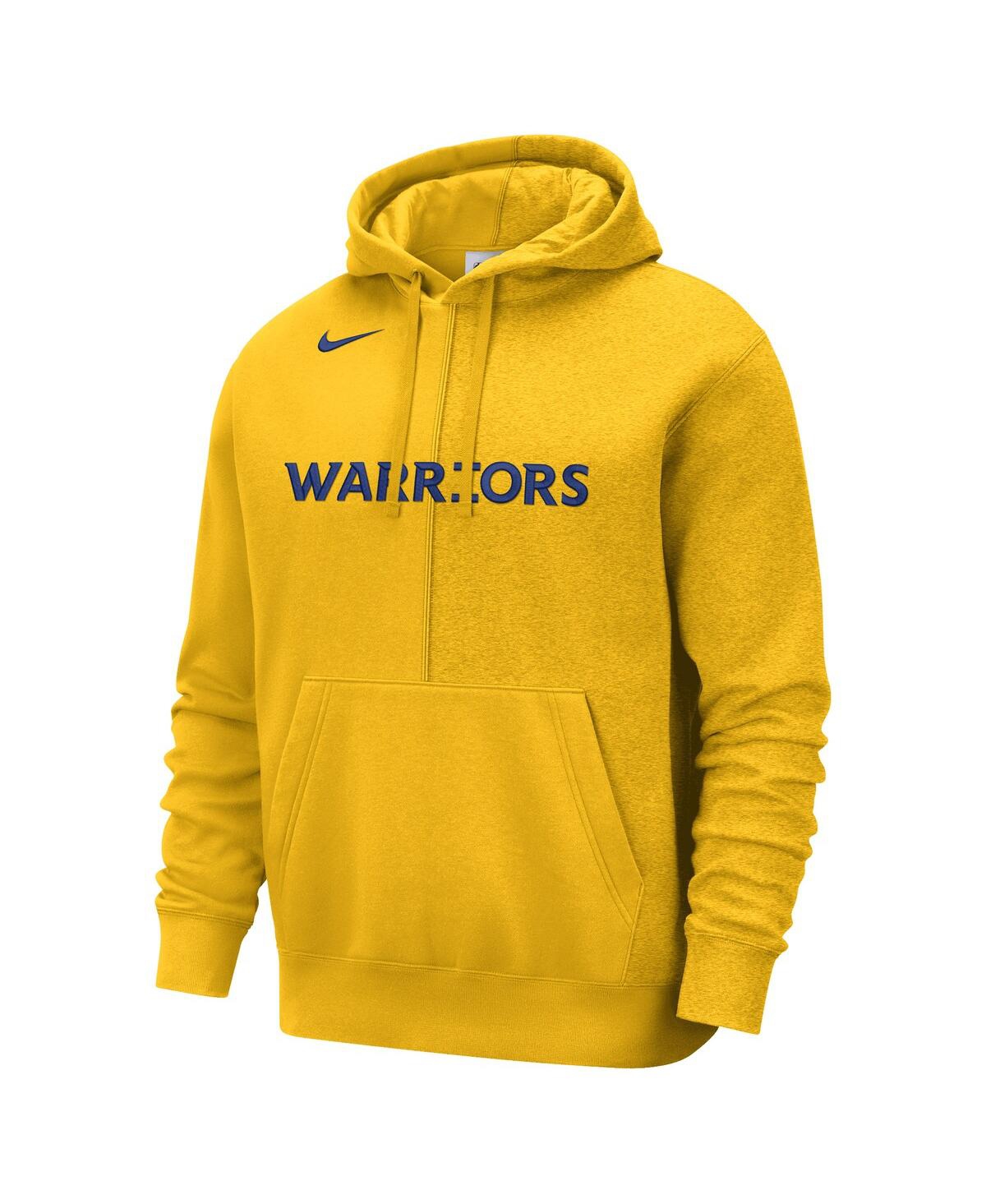Shop Nike Men's  Gold Golden State Warriors Courtside Versus Stitch Split Pullover Hoodie