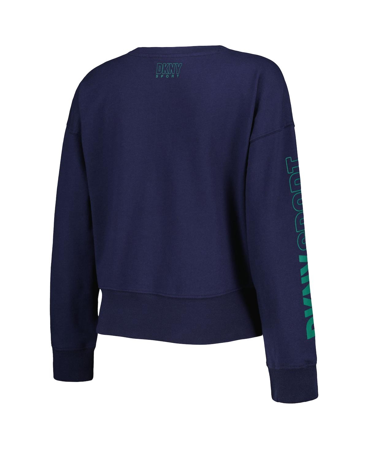 Shop Dkny Women's  Sport Navy Seattle Mariners Lily V-neck Pullover Sweatshirt