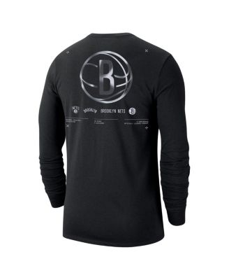 Men's Black Brooklyn Nets Essential Air Traffic Control Long Sleeve T-shirt
