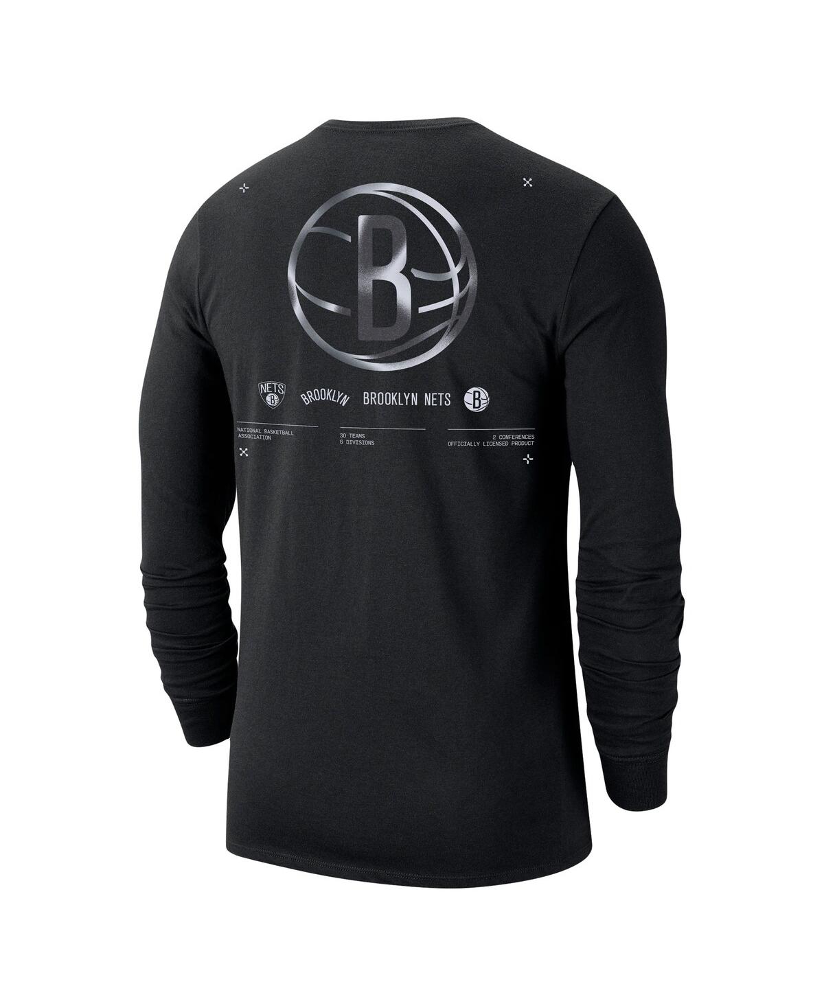 Nike Brooklyn Nets  Men's Nba Long-sleeve T-shirt In Black