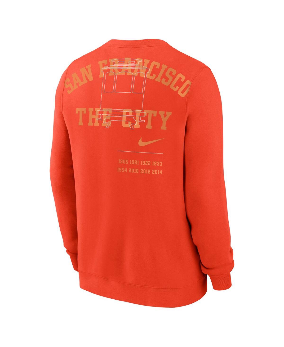 Shop Nike Men's  Orange San Francisco Giants Statement Ball Game Fleece Pullover Sweatshirt