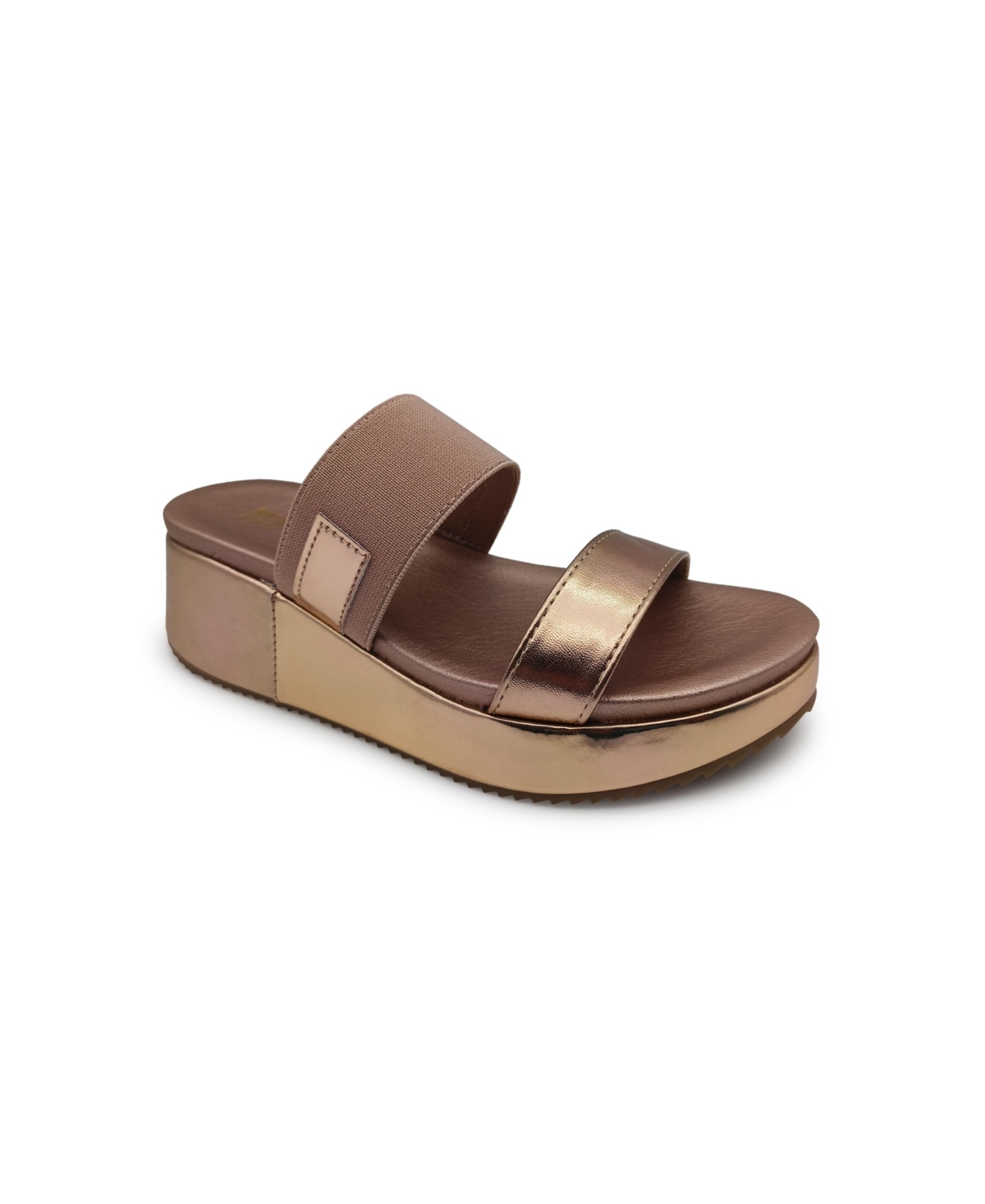 Shop Kenneth Cole Reaction Women's Perry Wedge Sandals In Rose Gold Metallic