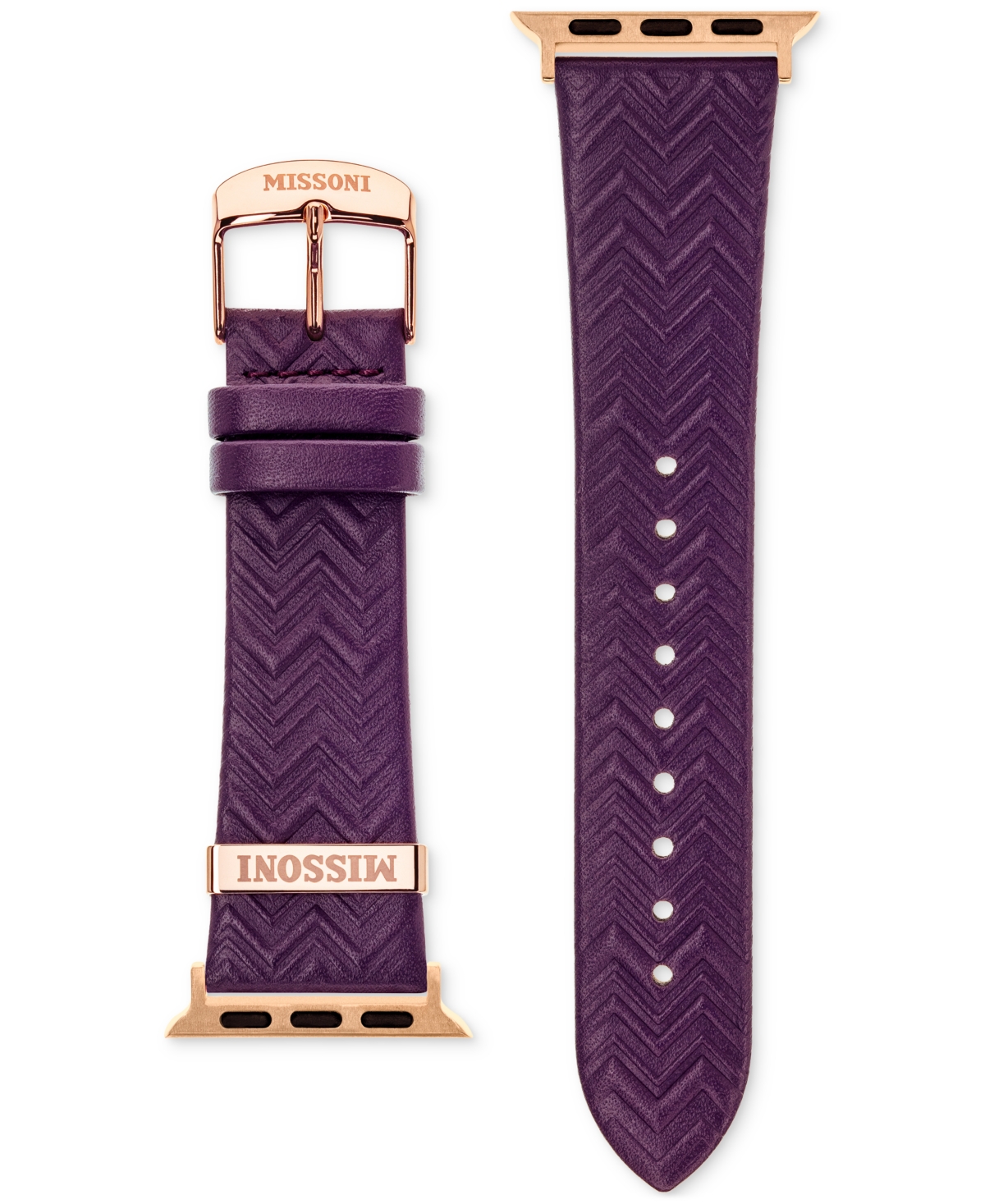 Shop Missoni Violet Zigzag Leather Strap For Apple Watch 38/40/41mm
