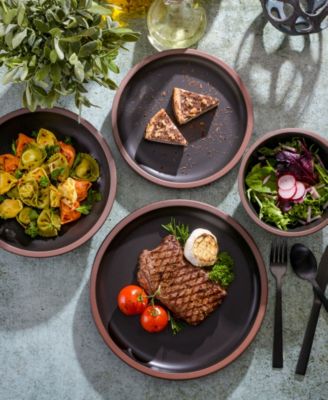 Elite Lagos Double Bowl-16 Piece Dinnerware Set,  Service for 4