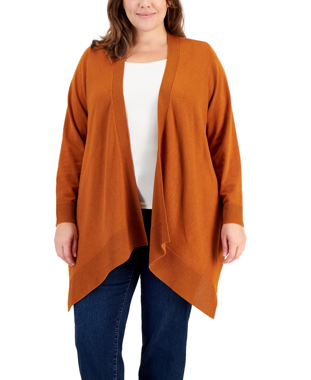 Jm Collection Plus Size Open-Front Cardigan, Created for Macy's