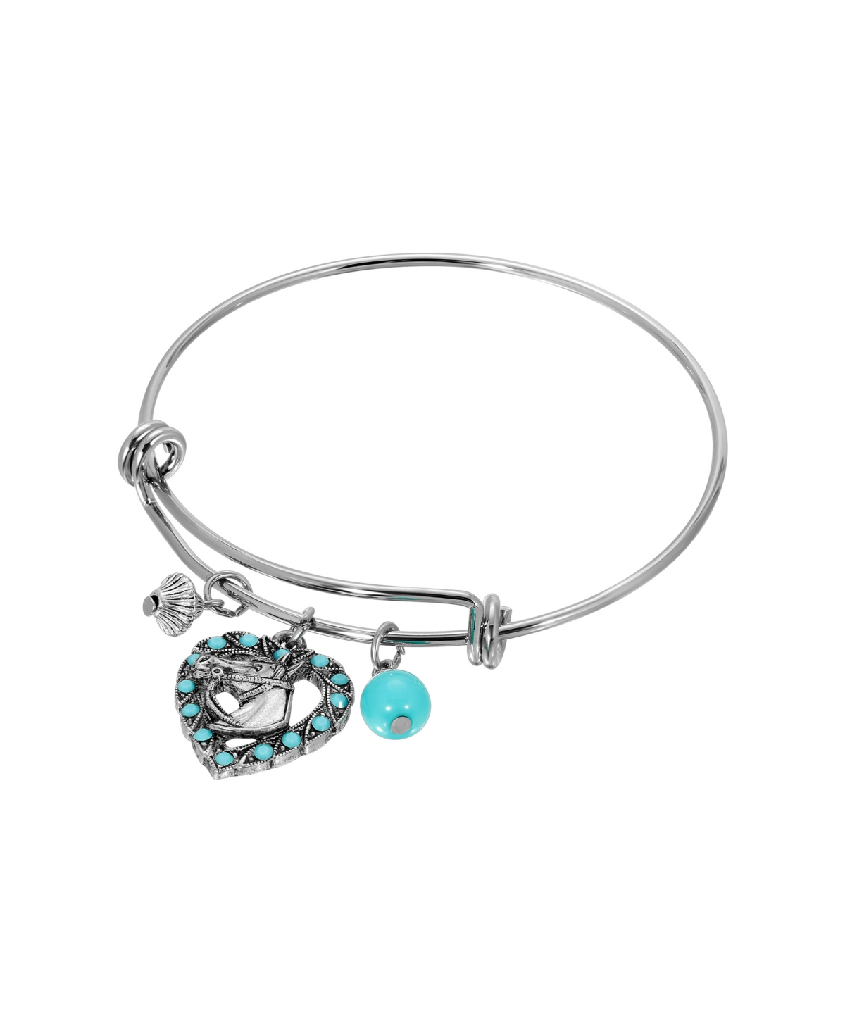 2028 Crystal Turquoise Heart Horse Head Bracelet