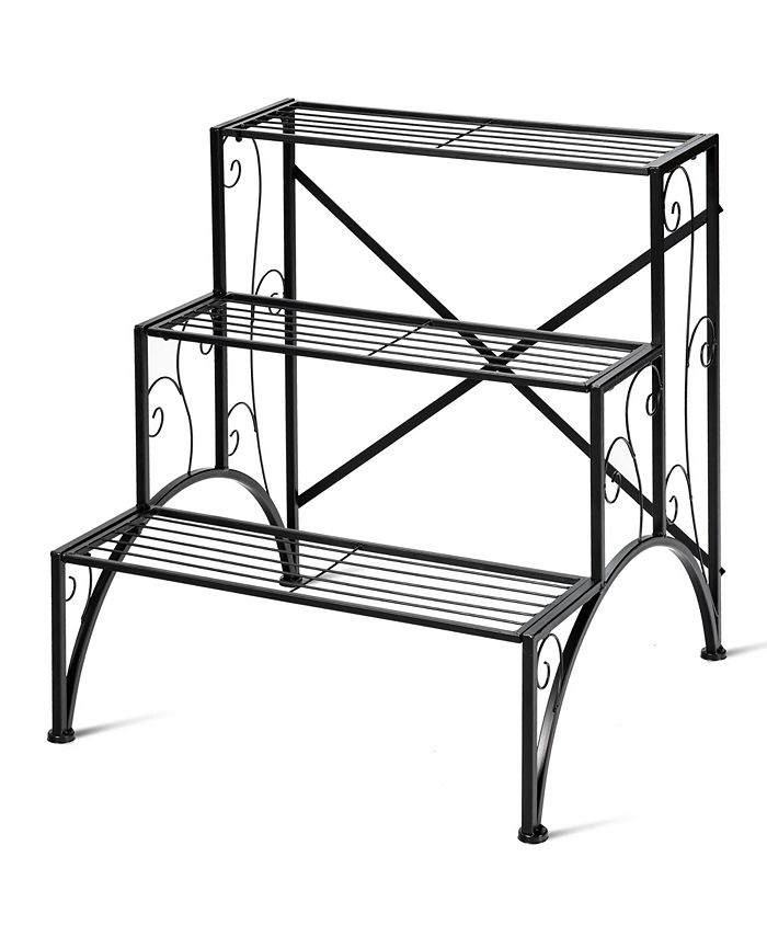 Costway Plant Rack 3Tier Metal Plant Stand Garden Shelf Stair Style Macy's