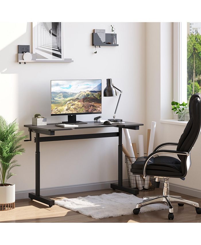 Vinsetto Manual Lift Table Height Adjustable Standing Desk, Esports