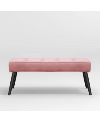 Velvet Tufted Bedroom Bench for Living Room & Entryway