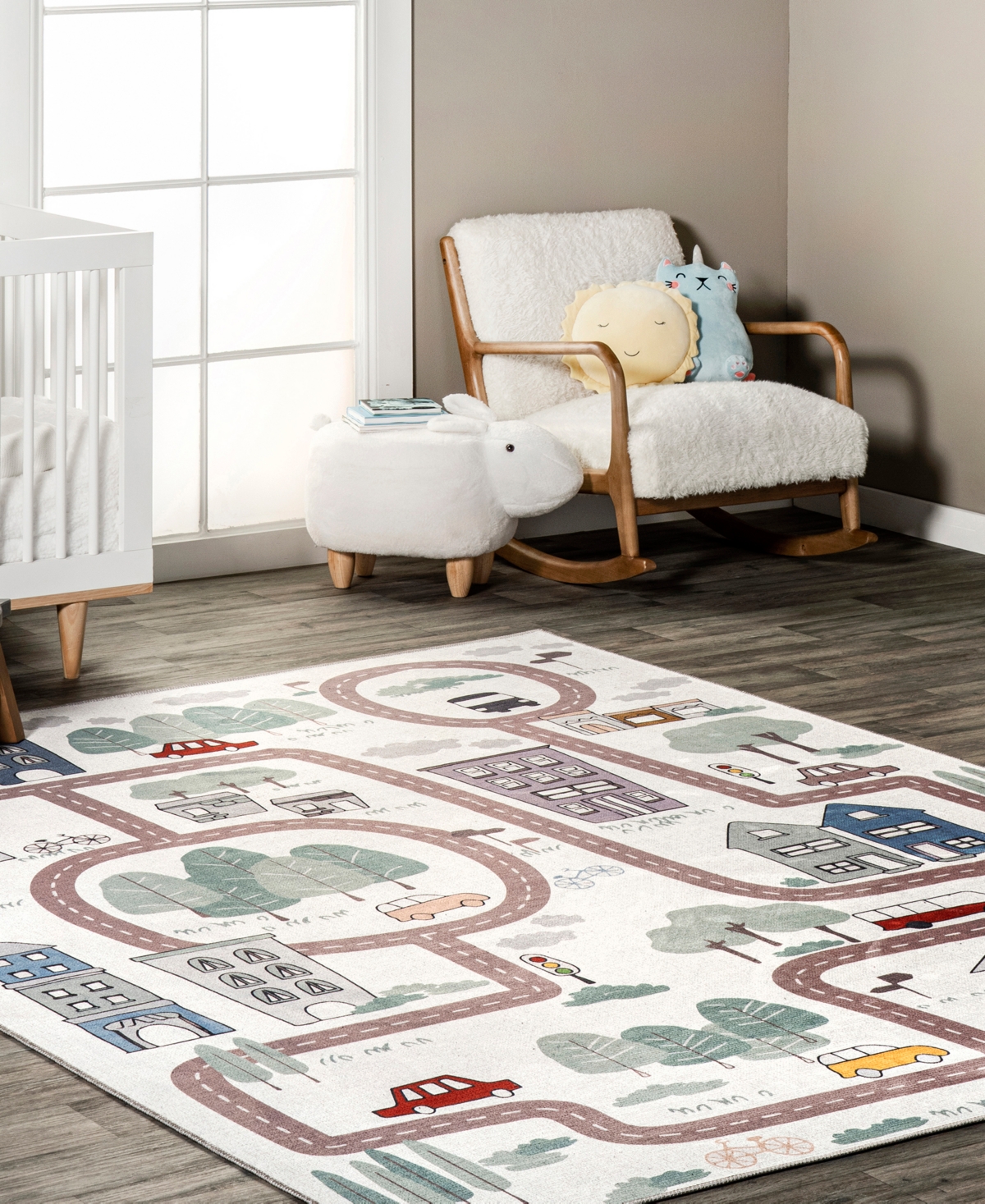 nuLoom Felix Chalea Kids Town Washable 5' x 8' Area Rug