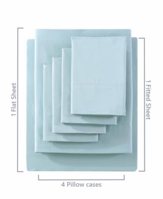 CLOSEOUT! Solid 1000-Thread Count Cotton Blend Sateen 6 Piece Sheet Set, Queen