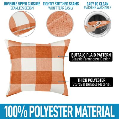 16 x 16 inches 2 Pack Buffalo Plaid Throw Pillow Outdoor & Indoor Covers
