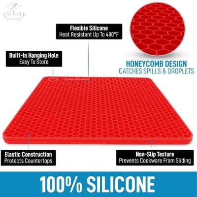 4 Pack Non-Slip Silicone Trivet Mat Set