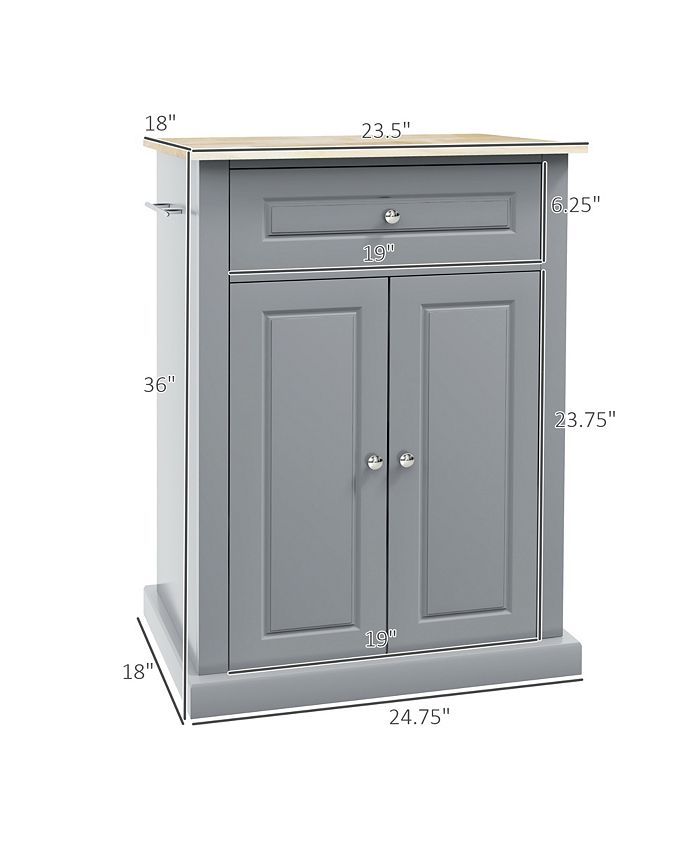 Rolling Kitchen Island Cart, Portable Serving Trolley Table with