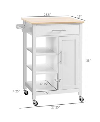 Kitchen Storage Island Utility Rolling Cart with Towel Rack,