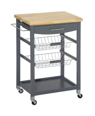 HOMCOM 3-Tier Utility Kitchen Island Rolling Cart W/ Drawer, - Macy's