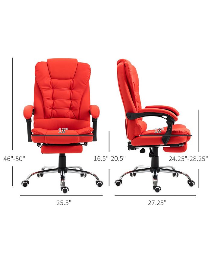 Executive Style Reclining Office Napping Chair PU Leather W/ Footrest Macy's