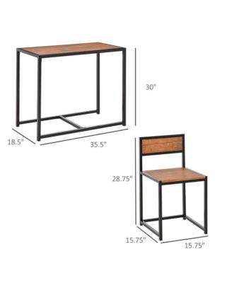 3-piece Bar Table Set 2 Stools Industrial Counter Height Dining Kitchen