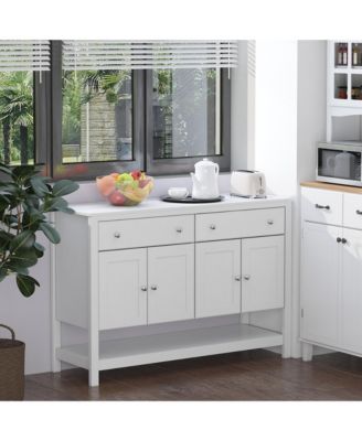 47" Modern Sideboard Buffet Cabinet Kitchen Storage Accent Cupboard White