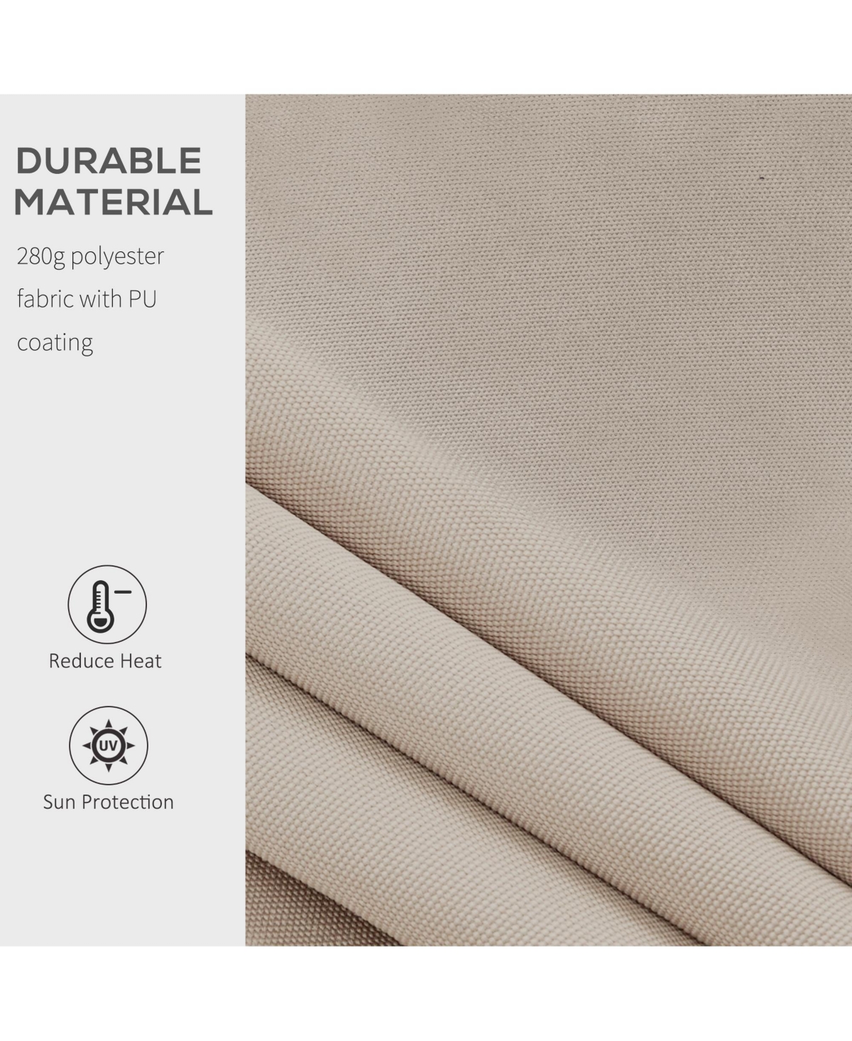 8' x 7' Patio Retractable Awning, Manual Exterior Sun Shade Deck Window Cover, Beige - Beige