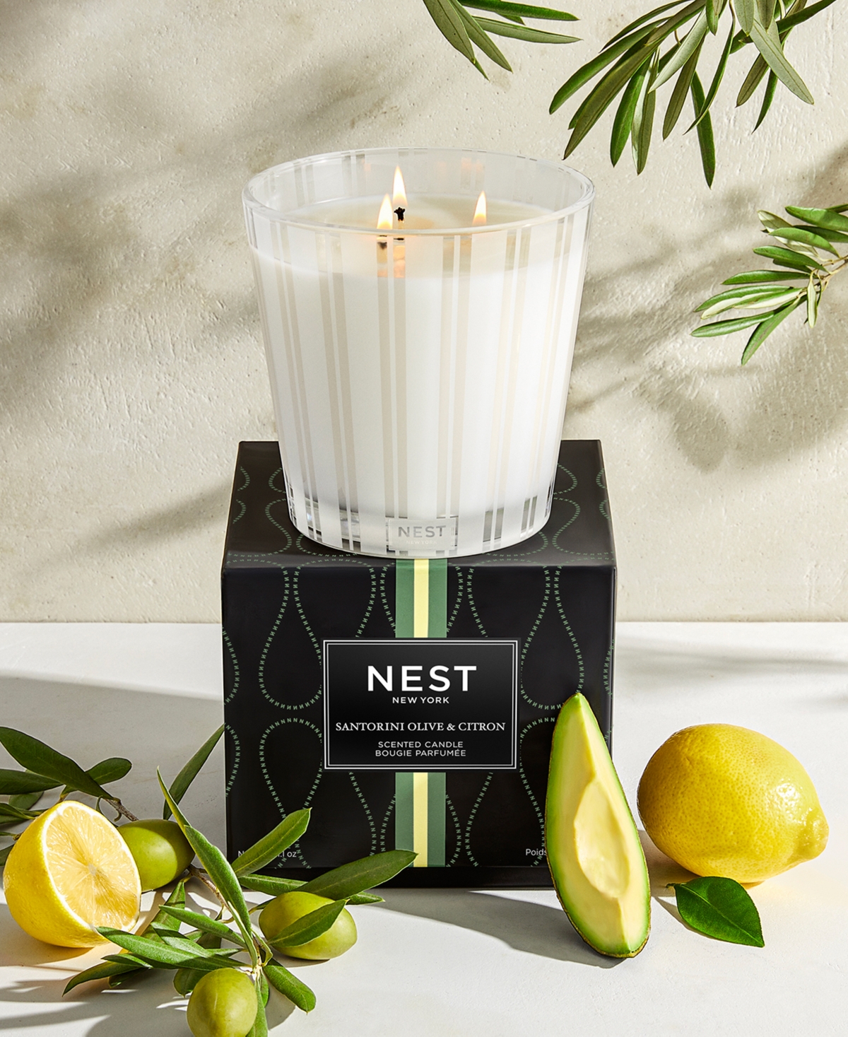 Nest New York Santorini Olive & Citron 3-Wick Candle, 21.1 oz