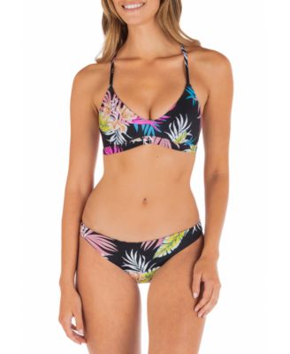 Hurley Juniors Hana Bralette Bikini Top Reversible Bottoms Women's Swimsuit