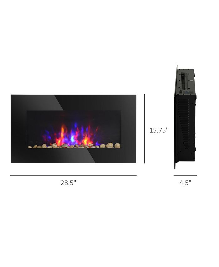 Electric WallMounted Fireplace with Flame Effect & 7 Color