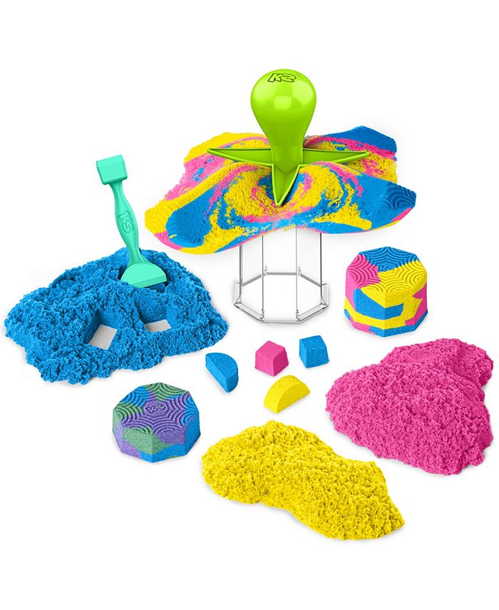 Kinetic Sand Squish N Create with Blue, Yellow, and Pink Play Sand - Macy's